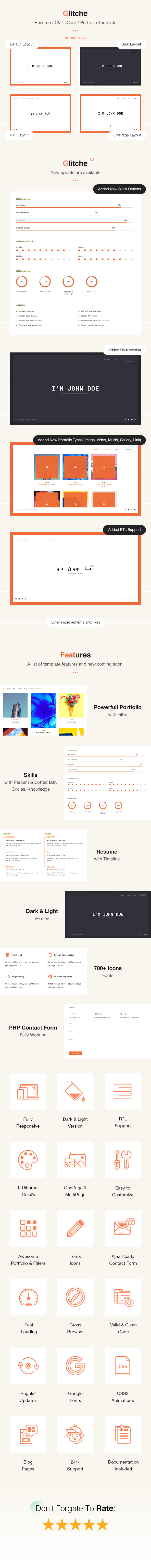 Glitche - CV Resume HTML Template - 2